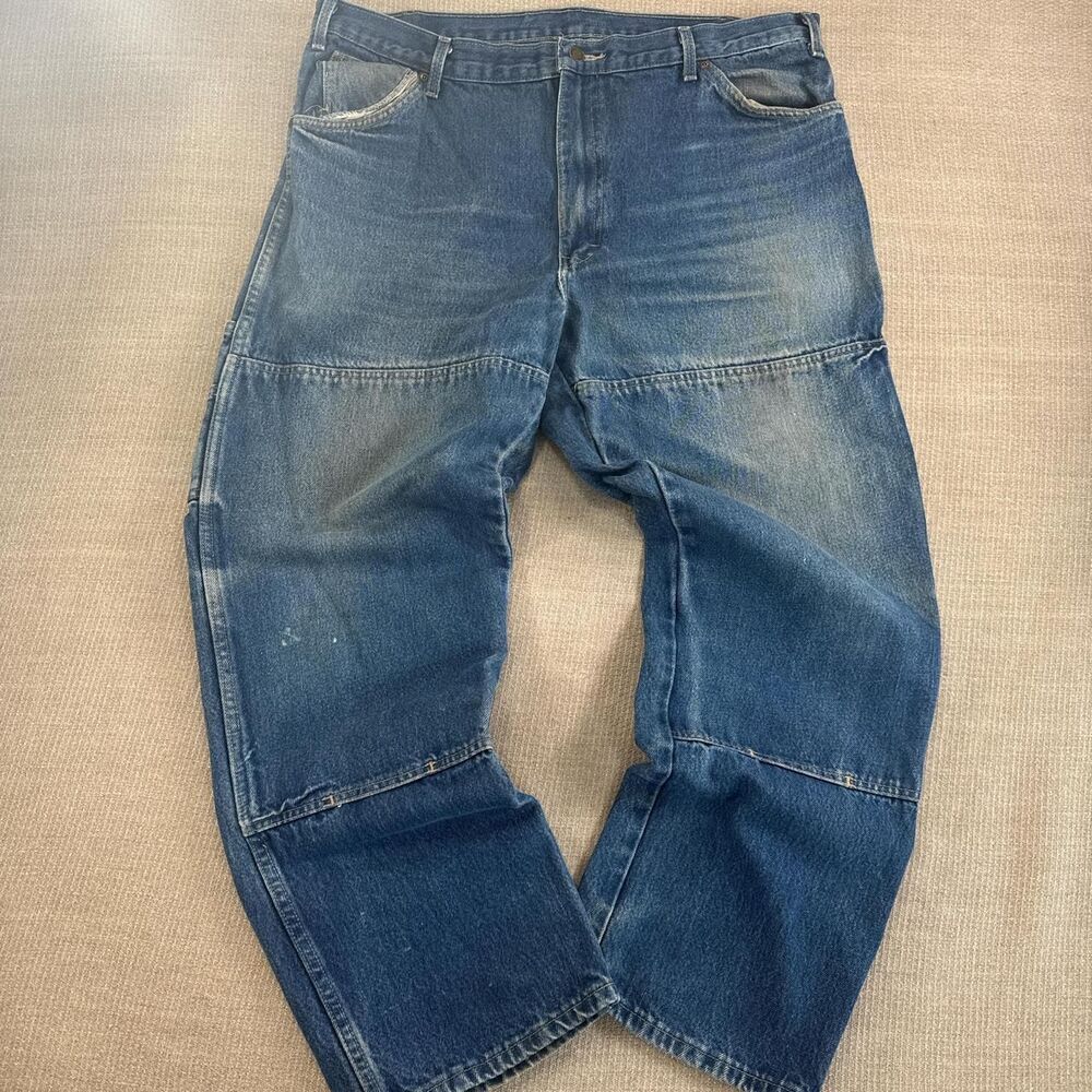 Distressed Vintage Dickies Relaxed Fit Straight Leg Double Knee Carpenter Jeans